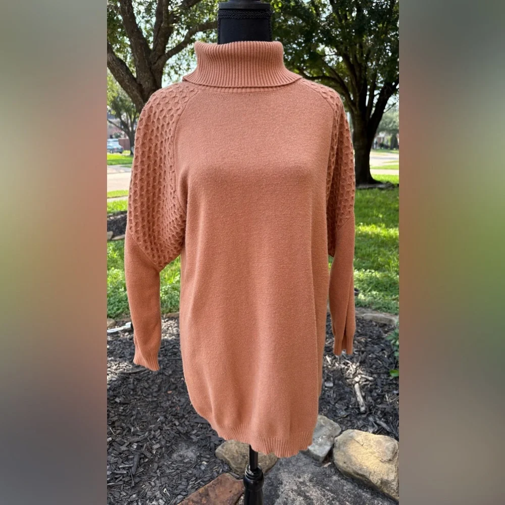 BB Dakota / Steve Madden; Warm Brown Long Sleeve Dress - Picture 3 of 10